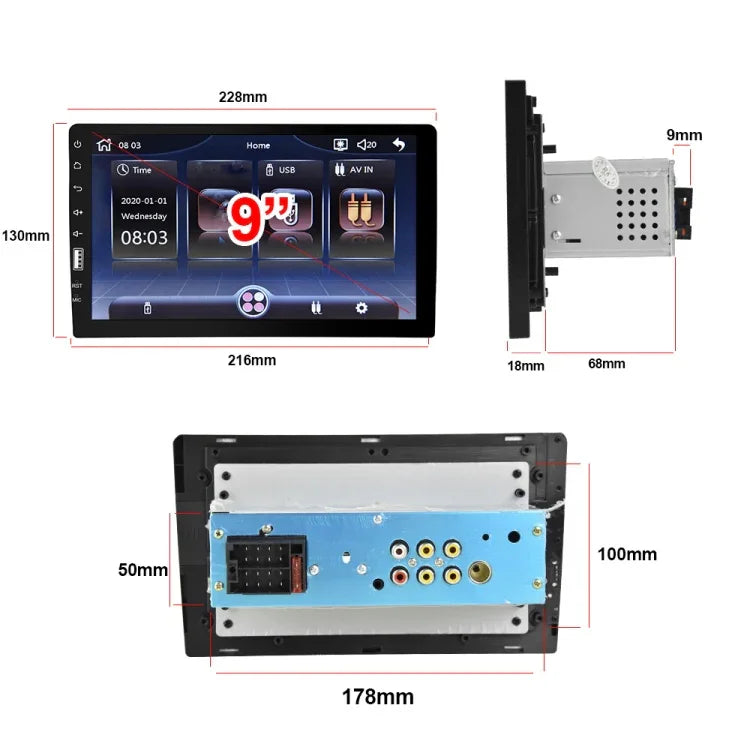 Q3570 9 Zoll Carplay Einzel-Drehzahl MP5 Player, Stil:, Standard, Standard+4 Lichtkamera, Standard+8 Lichtkamera, Standard+12 Lichtkamera