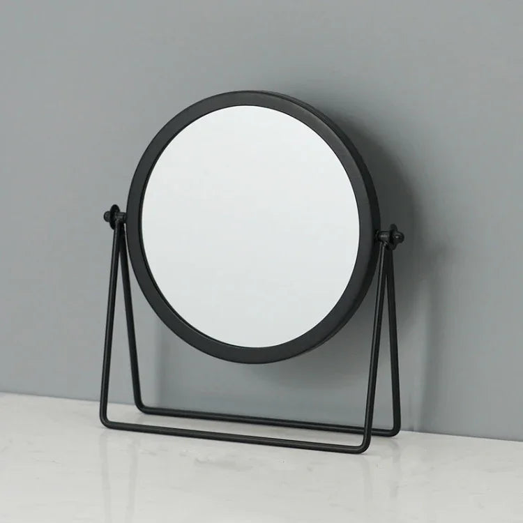 Einfacher, tragbarer Schminkspiegel mit Drehfunktion, erhältlich in verschiedenen Ausführungen: Gold (Hochformat) und Schwarz (Hochformat) sowie Schwarz (Standmodell).