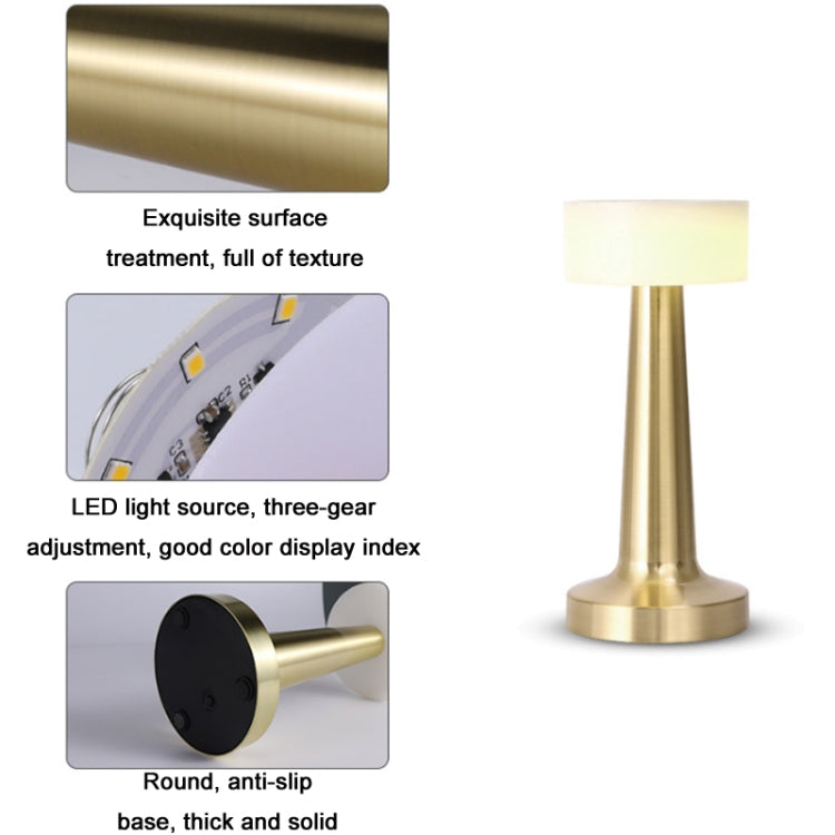 Touch Kabellose Lade-Schreibtischlampe Atmosphären Nachtlampe, Bronze, Gold, Silber