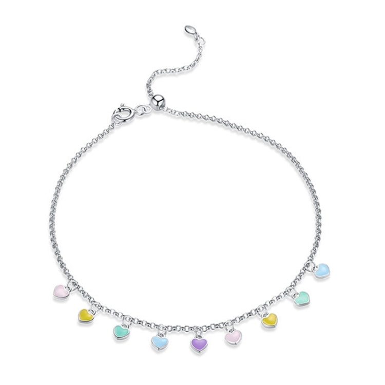 SCT020 Regenbogen Liebe Silber Fußkettchen S925 Silber Fußkettchen, SCT020