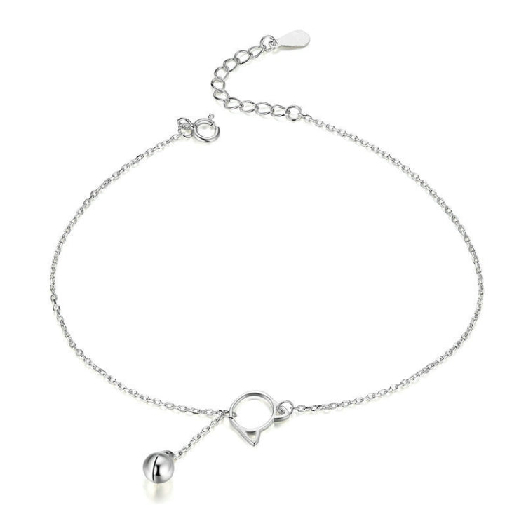 SCT003 Katzen-Glocke 925 Silber Fußkettchen Weiß vergoldetes Einfaches Damen Fußkettchen, SCT003
