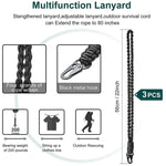 QD-258 Multifunktionales handgeflochtenes Outdoor-Lanyard mit Metallschnalle, QD-258 Fallschirmspringerseile (Rot), QD-258 Fallschirmspringerseile (Schwarz), QD-258 Fallschirmspringerseile (Dunkelblau)