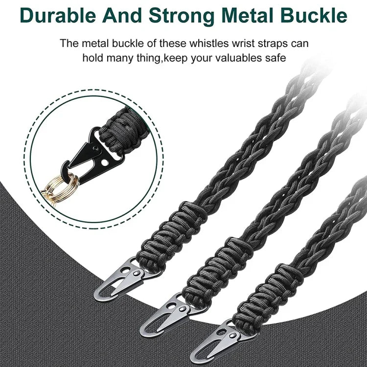 QD-258 Multifunktionales handgeflochtenes Outdoor-Lanyard mit Metallschnalle, QD-258 Fallschirmspringerseile (Rot), QD-258 Fallschirmspringerseile (Schwarz), QD-258 Fallschirmspringerseile (Dunkelblau)