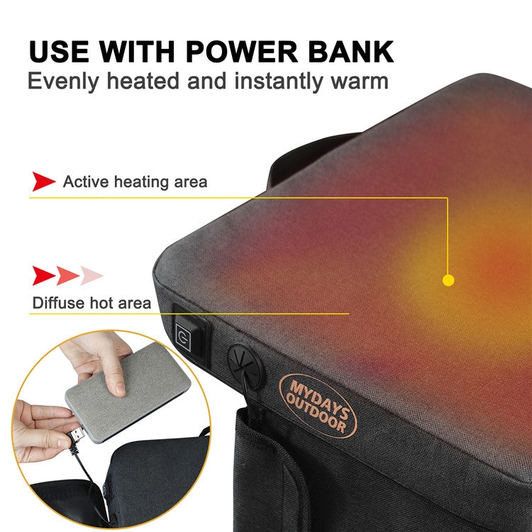 Outdoor Campinghocker USB-Heizung Tragbare Matte, Grau