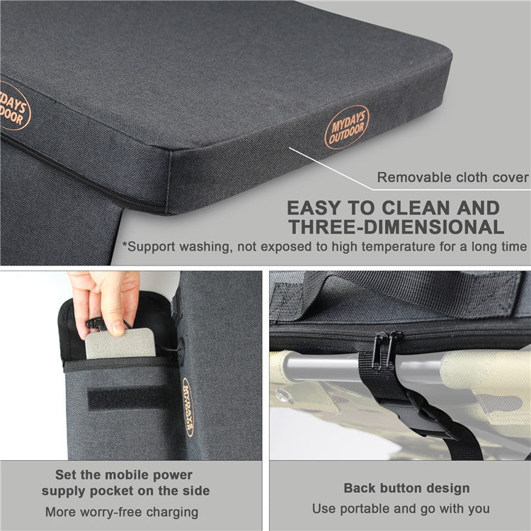 Outdoor Campinghocker USB-Heizung Tragbare Matte, Grau
