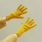 227-A0124 Gestrickte Wollhandschuhe Gestreifte Warme Touchscreen-Handschuhe Winter Warme Fahrradhandschuhe