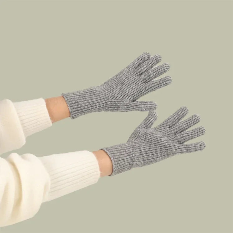 227-A0124 Gestrickte Wollhandschuhe Gestreifte Warme Touchscreen-Handschuhe Winter Warme Fahrradhandschuhe