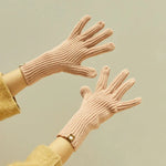 227-A0124 Gestrickte Wollhandschuhe Gestreifte Warme Touchscreen-Handschuhe Winter Warme Fahrradhandschuhe