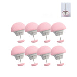 8 Stück spurloser One-Touch-Entriegelungs-Pilzförmiger Quiltfixierer, Rosa+Stoffnadel, Blau+Stoffnadel