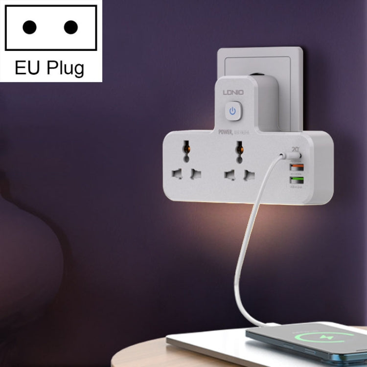 LDNIO SC2311 20W PD+QC 3.0 Multifunktionale Heim-Schnelllade-Steckdose mit Nachtlichtfunktion, Spezifikation:, EU-Stecker, UK-Stecker, US-Stecker