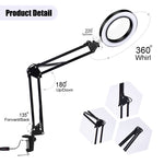 5X Vergrößerungsglas LED Faltbarer Langarm Clip Licht Augenschutz USB Leselampe, Klein, Mittel, Groß
