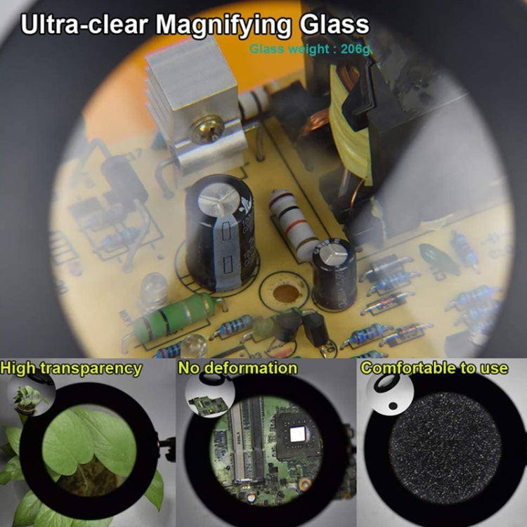 5X Vergrößerungsglas LED Faltbarer Langarm Clip Licht Augenschutz USB Leselampe, Klein, Mittel, Groß