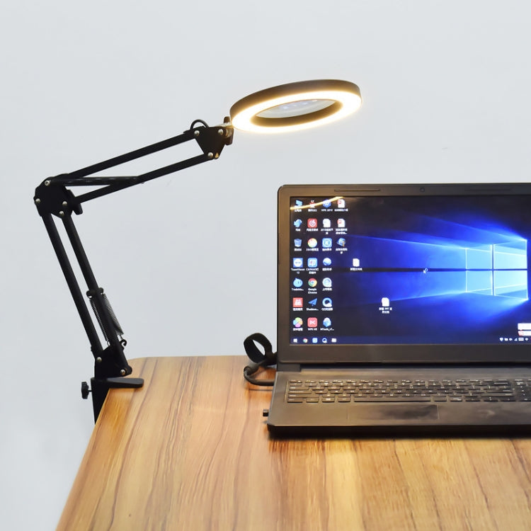 5X Vergrößerungsglas LED Faltbarer Langarm Clip Licht Augenschutz USB Leselampe, Klein, Mittel, Groß