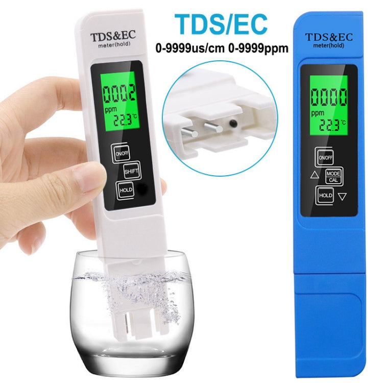 Hintergrundbeleuchtetes Modell TDS & EC Wasserqualitäts-Teststift Leitfähigkeitstest-Stift, Hintergrundbeleuchtetes Modell (Weiß), Hintergrundbeleuchtetes Modell (Blau)