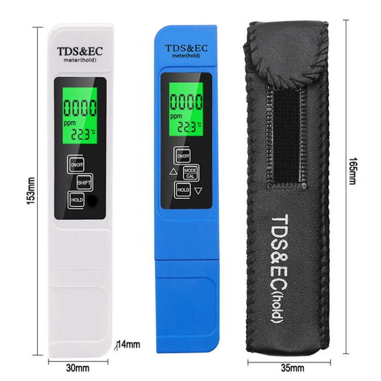 Hintergrundbeleuchtetes Modell TDS & EC Wasserqualitäts-Teststift Leitfähigkeitstest-Stift, Hintergrundbeleuchtetes Modell (Weiß), Hintergrundbeleuchtetes Modell (Blau)