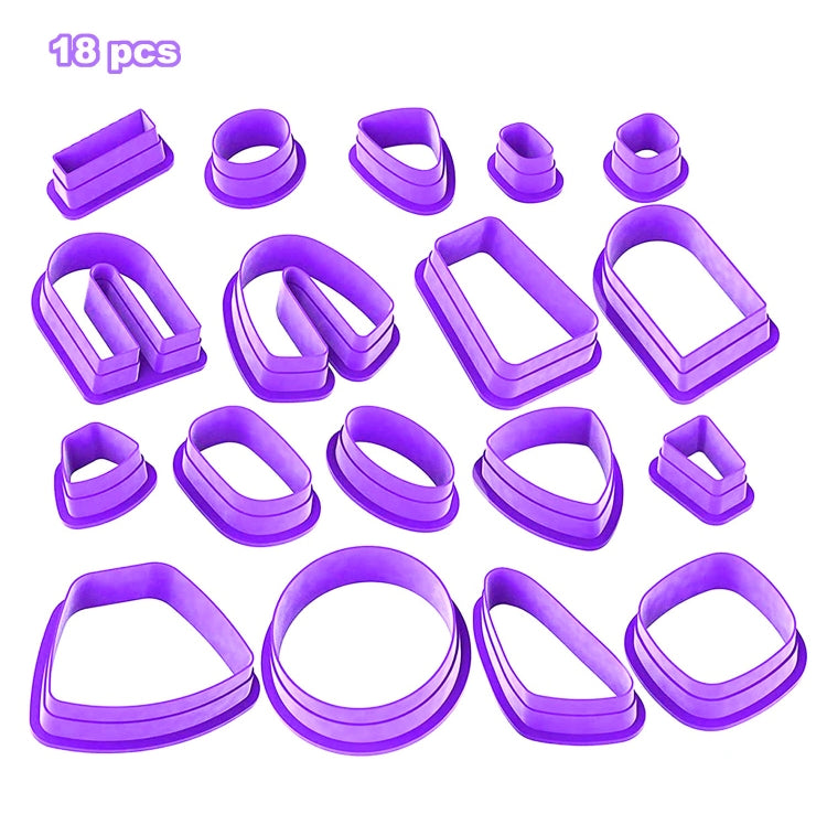 18-in-1 weiche Ton-Ohrringformen DIY handgemachte Ton-Ausstechformen Ton-Ohrringe Formen, 18-in-1 (Lila), 18-in-1 (Pink), 18-in-1 (Gelb), 18-in-1 (Blau)