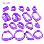 18-in-1 weiche Ton-Ohrringformen DIY handgemachte Ton-Ausstechformen Ton-Ohrringe Formen, 18-in-1 (Lila), 18-in-1 (Pink), 18-in-1 (Gelb), 18-in-1 (Blau)