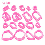 18-in-1 weiche Ton-Ohrringformen DIY handgemachte Ton-Ausstechformen Ton-Ohrringe Formen, 18-in-1 (Lila), 18-in-1 (Pink), 18-in-1 (Gelb), 18-in-1 (Blau)