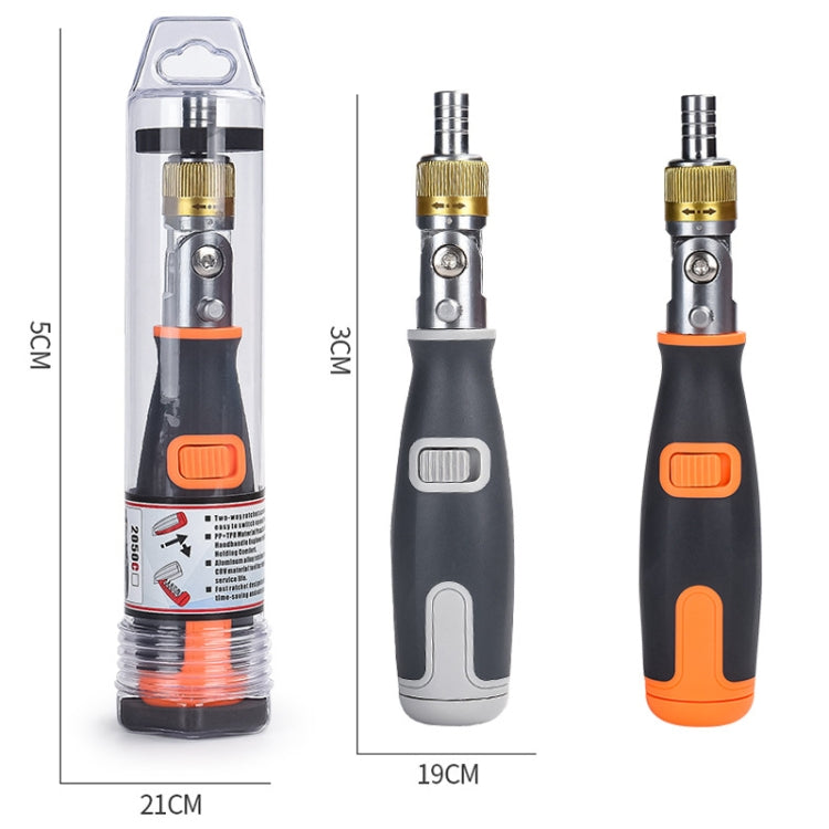 2050C Tragbares 10 in 1 Verstecktes Bits Multi-Winkel Ratschen-Eck-Schraubendreher-Set, 10 in 1 Orange, 10 in 1 Grau