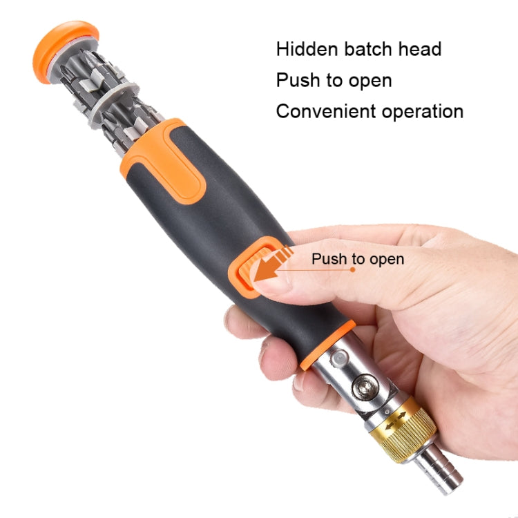 2050C Tragbares 10 in 1 Verstecktes Bits Multi-Winkel Ratschen-Eck-Schraubendreher-Set, 10 in 1 Orange, 10 in 1 Grau