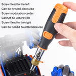 2050C Tragbares 10 in 1 Verstecktes Bits Multi-Winkel Ratschen-Eck-Schraubendreher-Set, 10 in 1 Orange, 10 in 1 Grau