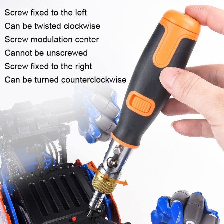 2050C Tragbares 10 in 1 Verstecktes Bits Multi-Winkel Ratschen-Eck-Schraubendreher-Set, 10 in 1 Orange, 10 in 1 Grau