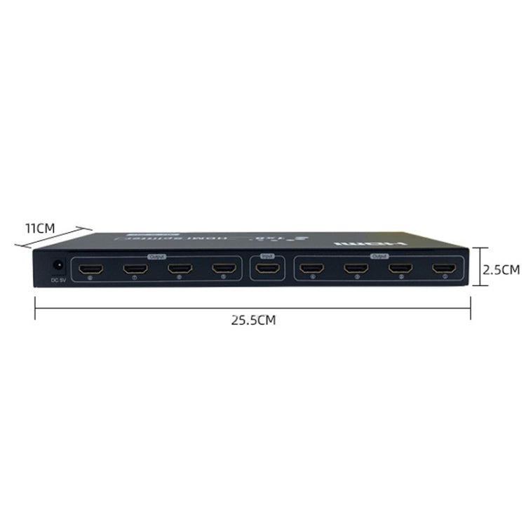 FJGEAR SM4K108 8-Port HDMI-Splitter 4K HD Audio- und Videosplitter EU-Stecker, SM4K108