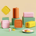 Fungoofun Candy Color EVA Reise Digital Aufbewahrungstasche Kosmetiktasche, Quadrat Pink, Quadrat Orange, Quadrat Gelb, Ziegel Pink, Ziegel Orange, Ziegel Gelb
