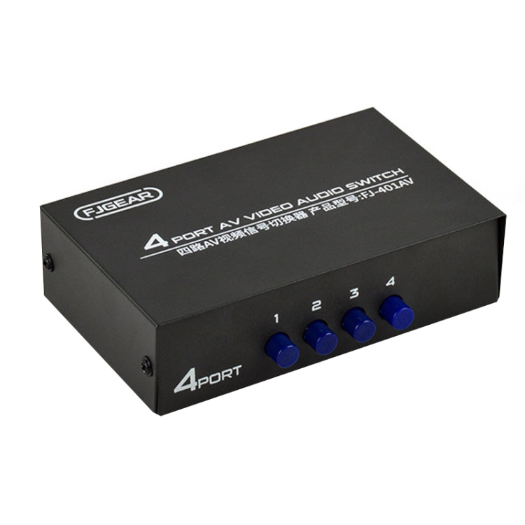 FJGEAR FJ-401AV Lotus-Kopf Schnittstelle 4-Wege AV Audio- und Videoschalter, FJ-401AV