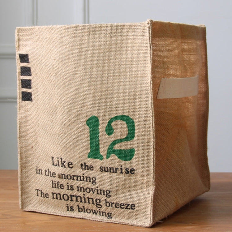 Faltbare Jutestoff-Aufbewahrungsbox, Sortierkorb für Unterwäsche, Nummer 12, NATUR, VINTAGE, THE DAILY