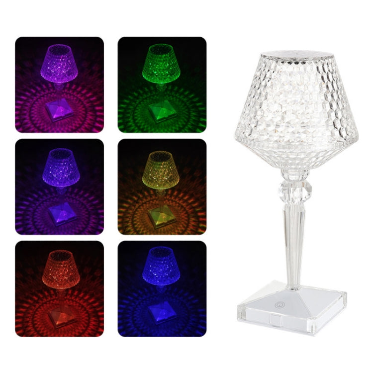 Nachttisch Kristall Tischlampe LED Weinglas Nachtlicht, Spezifikation:, 3 Farbmodelle USB, Fernbedienung RGB16 Farben, 3 Farbige Stecker Modell