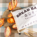 TPU-Brotbeutel aus Baumwolle mit Verschluss Wiederverwendbare Aufbewahrungstasche, Brotbeutel Weiß, Brotbeutel Beige