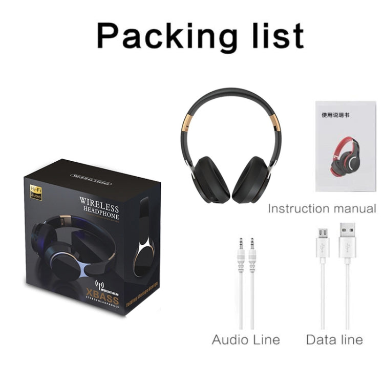FG-07S faltbares kabelloses Headset mit Mikrofon, unterstützt AUX/TF-Karte