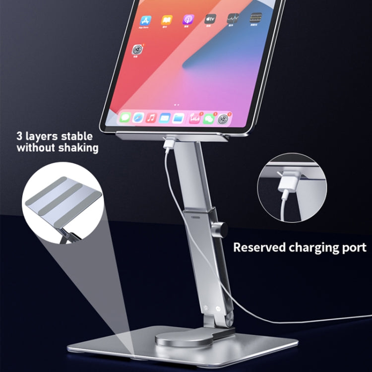 JUNDNE H06 Desktop Klappbarer Telefonständer Tragbarer Teleskop Drehbarer Tablet-Ständer