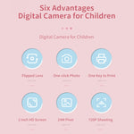 A18 HD Druckbare Cartoon Kinder Digitalkamera mit Drehobjektiv, Spezifikation:, Pink, Pink+16G, Pink+32G, Blau, Blau+16G, Blau+32G