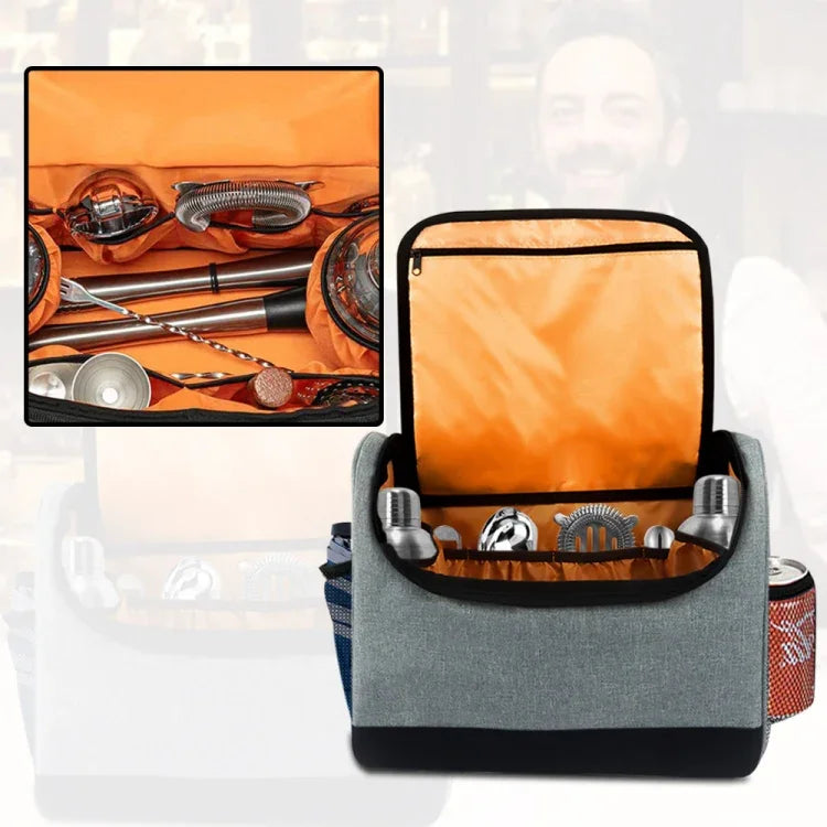 Reise-Barkeeper-Set-Tasche, Aufbewahrungstasche für Barutensilien, 32,5 x 14,5 x 25,4 cm