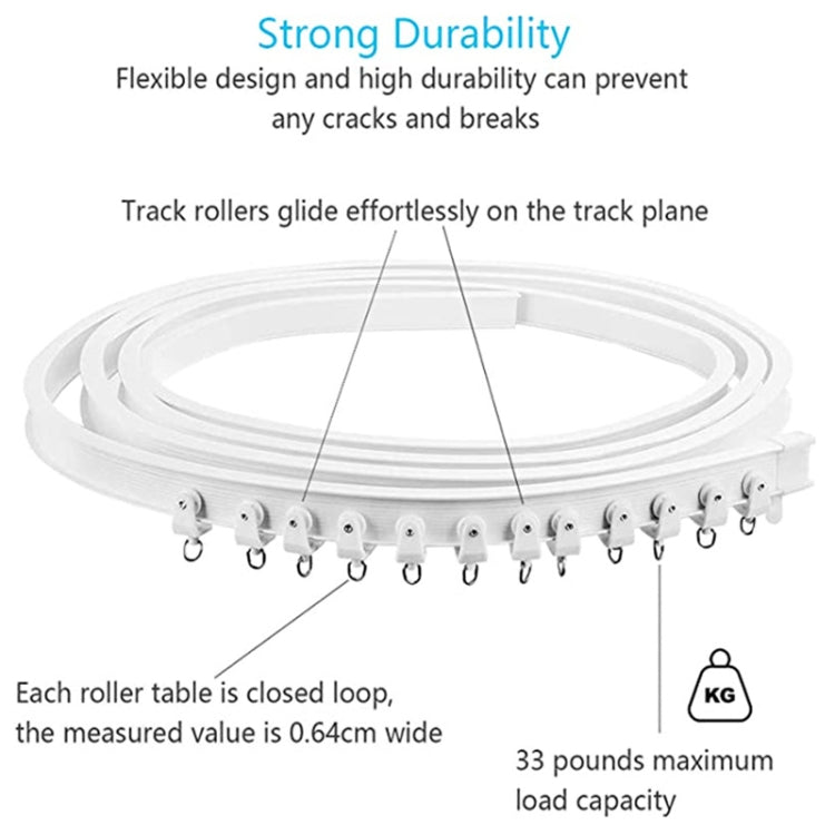 Modell Stahl Schienenbiegung Vorhangschiene Flexible Führungsschiene Set, Größe:, 3m Weiß