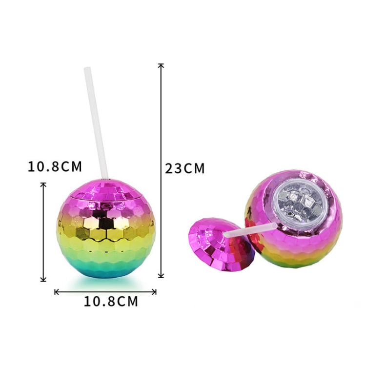 D001-2 Flash galvanisierter Kugelbecher runder Kugelstrohhalm Kunststoff-Wasserbecher, Regenbogenfarbe