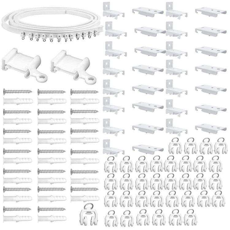 Modell-Stahlschienen-Biegevorhangschiene, flexibles Führungsschienenset, Größe:, 5 m, weiß
