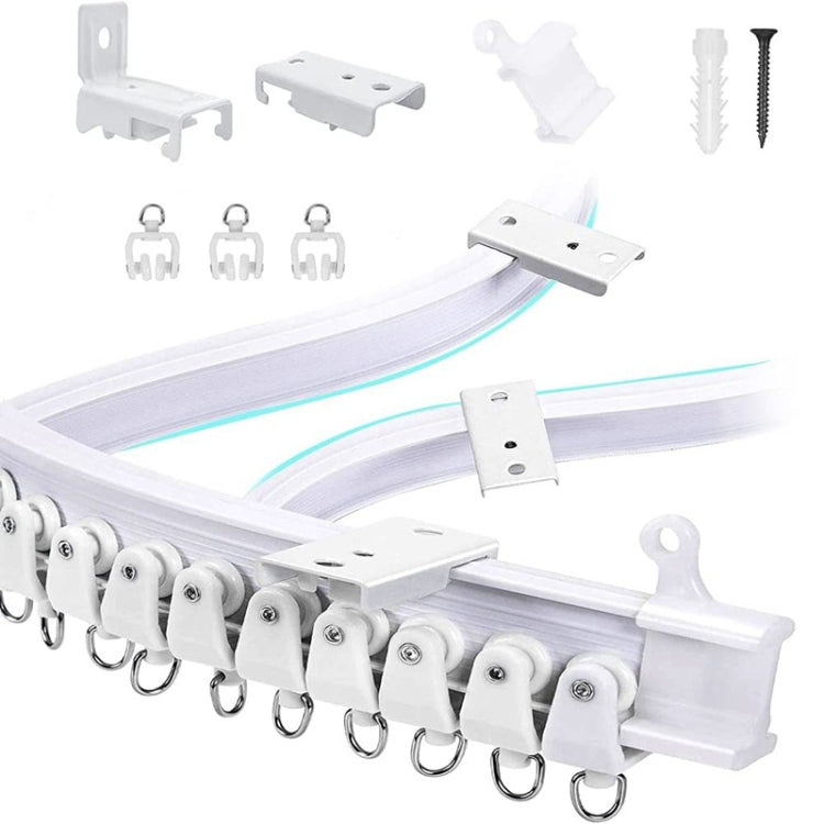 Modell-Stahlschienen-Biegevorhangschiene, flexibles Führungsschienenset, Größe:, 5 m, weiß