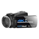 5600PX Zoomfähige 4K Digitale Videokamera Schwarz, Schwarz, mit Fülllicht + Weitwinkelobjektiv, mit Haube + Mikrofon + Weitwinkelobjektiv, mit Stabilisator-Kit