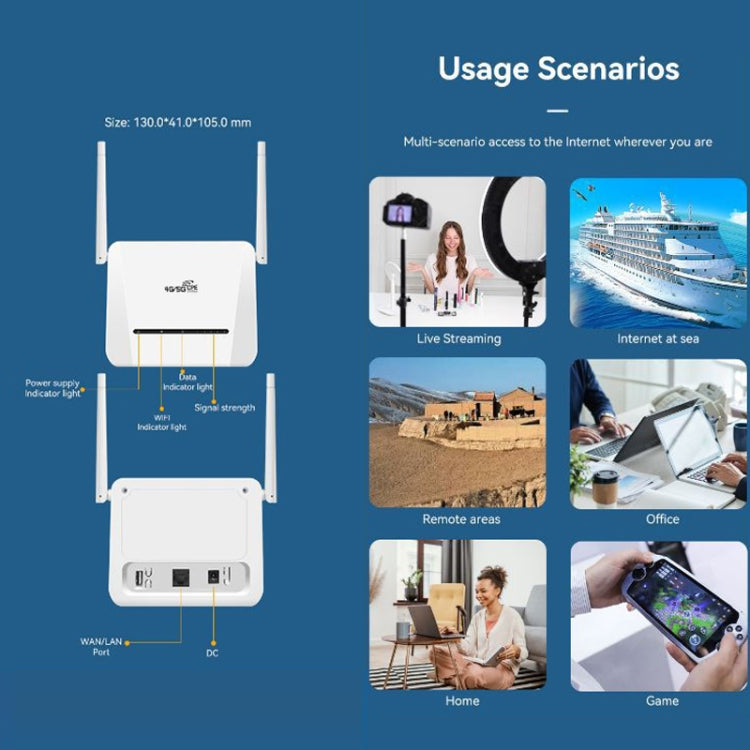 VR312 4G LTE Router 4G CPE FDD/TDD Karten Mobiler Router MOD Malaysische Version EU Stecker, VR312 EU Stecker Weiß