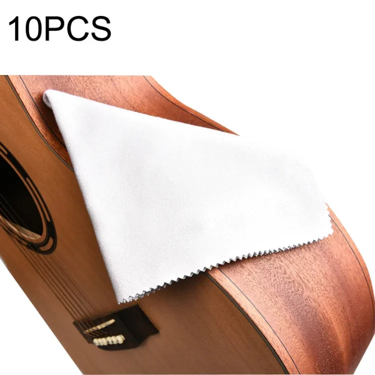 10 Stück Reinigungstücher für Gitarren und Klaviere, Jeansstoff, Grau