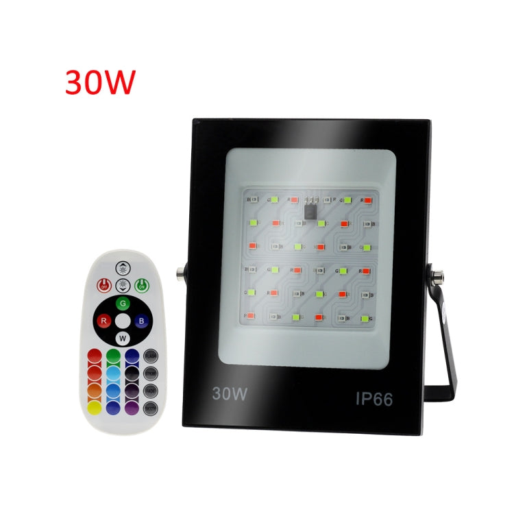 Farbiger RGB-LED-Flutlichtstrahler mit Fernbedienung, 30W, 100W