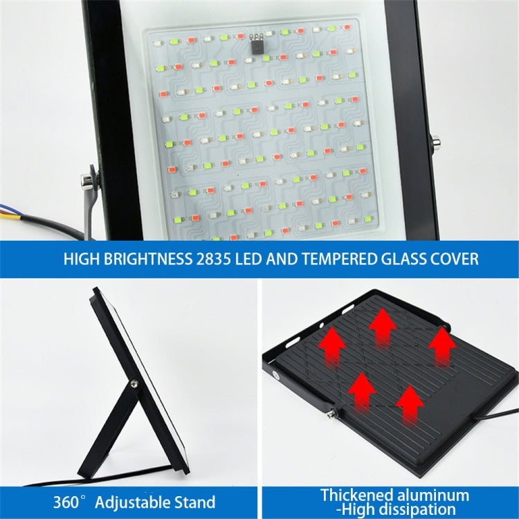 Farbiger RGB-LED-Flutlichtstrahler mit Fernbedienung, 30W, 100W
