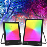 Farbiger RGB-LED-Flutlichtstrahler mit Fernbedienung, 30W, 100W