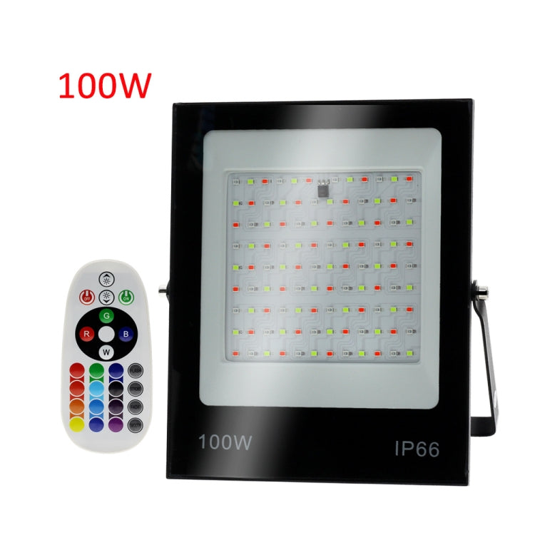 Farbiger RGB-LED-Flutlichtstrahler mit Fernbedienung, 30W, 100W