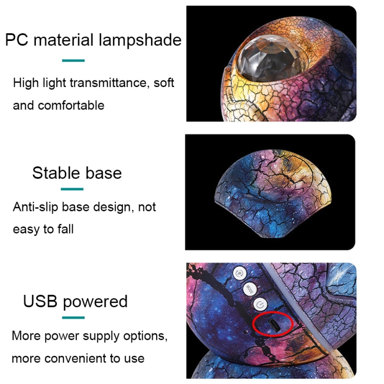 K850 LED Dinosaurier-Ei-Bluetooth-Sternprojektionslampe mit Fernbedienung und Lautsprecherfunktion