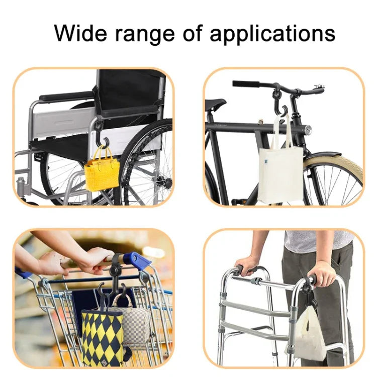 Multifunktionale Rollstuhl-Kinderwagen-Doppelhaken, 2 Stück/Set
