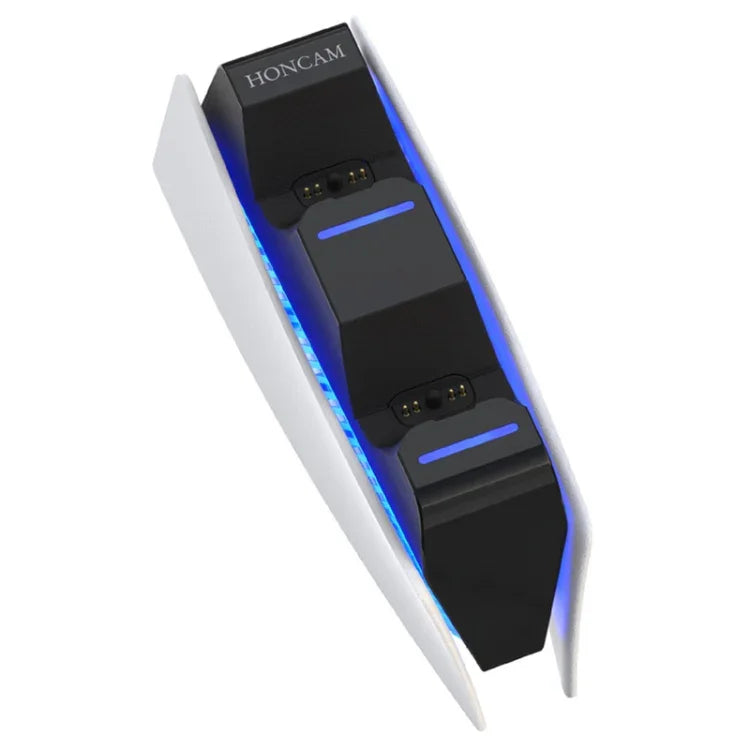 HONCAM Dual-Dock-Ladegerät für PS5-Gamepad, Weiß, Schwarz, Rosarot, Blau